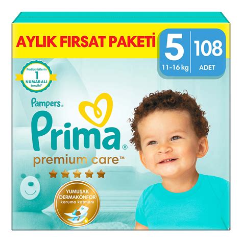 prima premium care 5|Prima Bebek Bezi Premium Care 5 Beden Aylık Fırsat Paketi 108 .